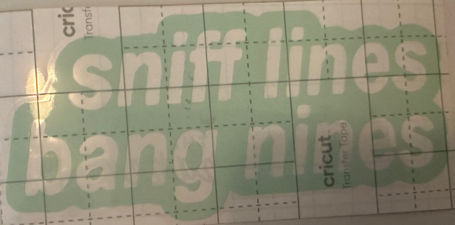 Sniff lines bang nines sticker