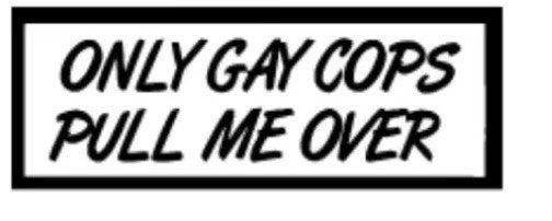 Only gay cops pull me over sticker